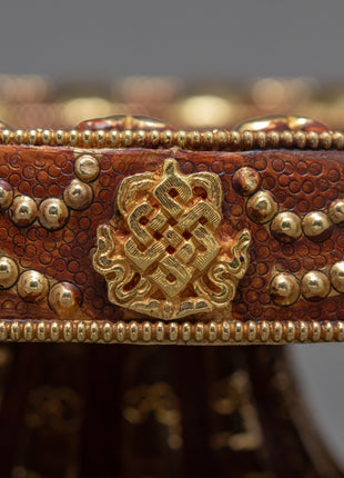 Traditional Rice Offering Set | Highly Decorated Copper Mandala