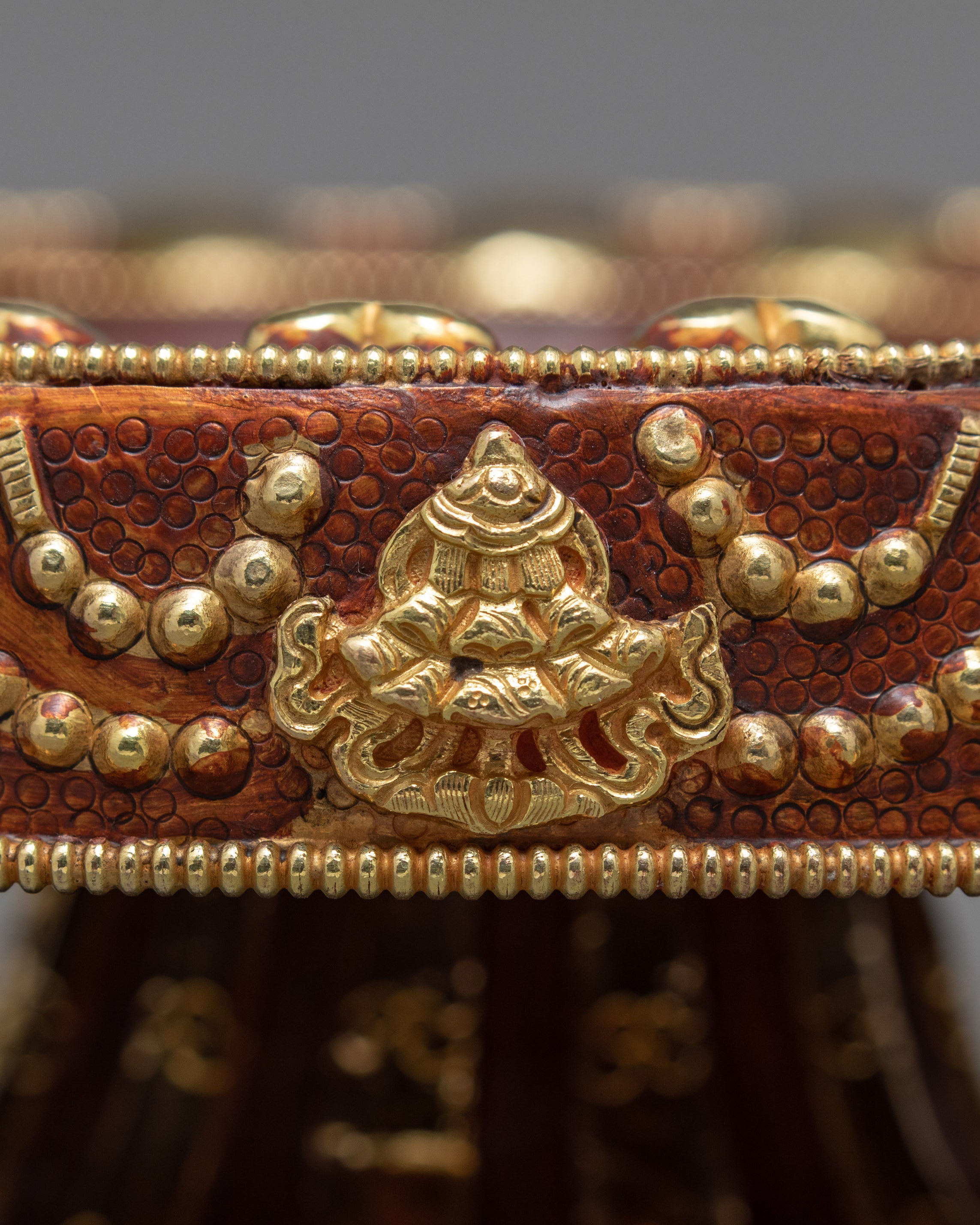 Traditional Rice Offering Set | Highly Decorated Copper Mandala