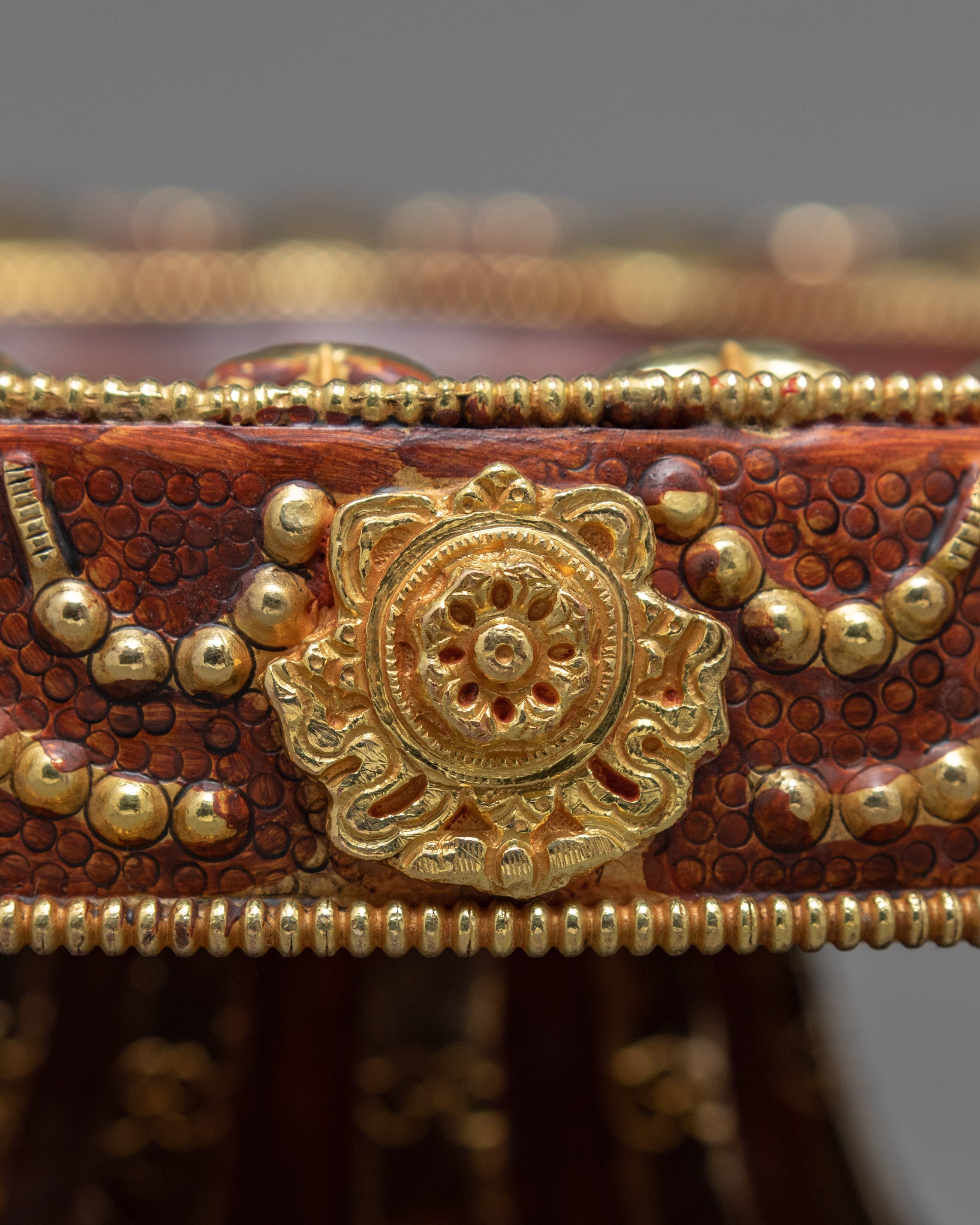 Traditional Rice Offering Set | Highly Decorated Copper Mandala