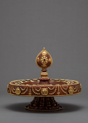 Traditional Rice Offering Set | Highly Decorated Copper Mandala