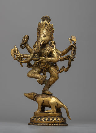 Brass Ganesh Statue | Auspicious Figure for Success and Blessings