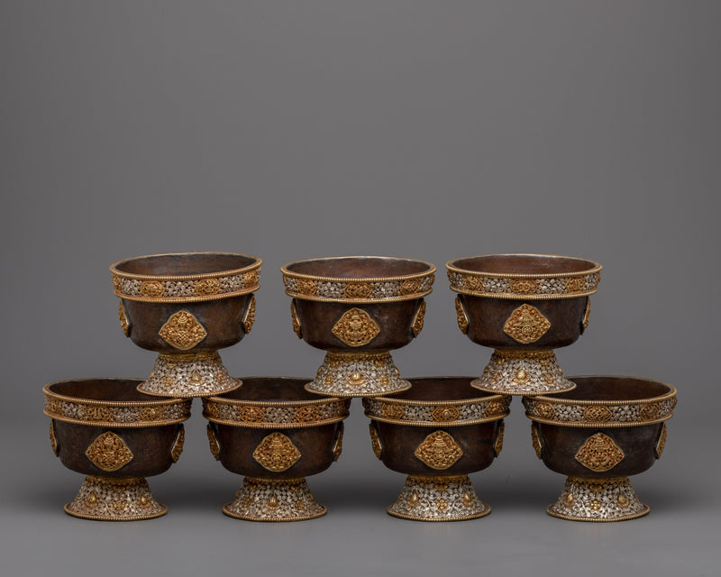 Water Offering Bowls | Traditional Himalayan Artwork