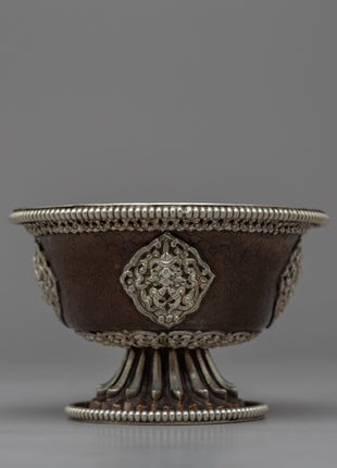 Seven Offering Bowls for Offerings | Silver plated Himalayan Bowls