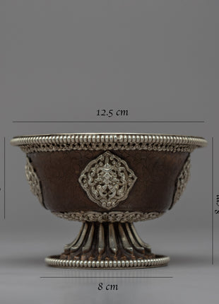 Seven Offering Bowls for Offerings | Silver plated Himalayan Bowls