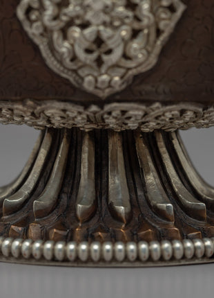 Seven Offering Bowls for Offerings | Silver plated Himalayan Bowls