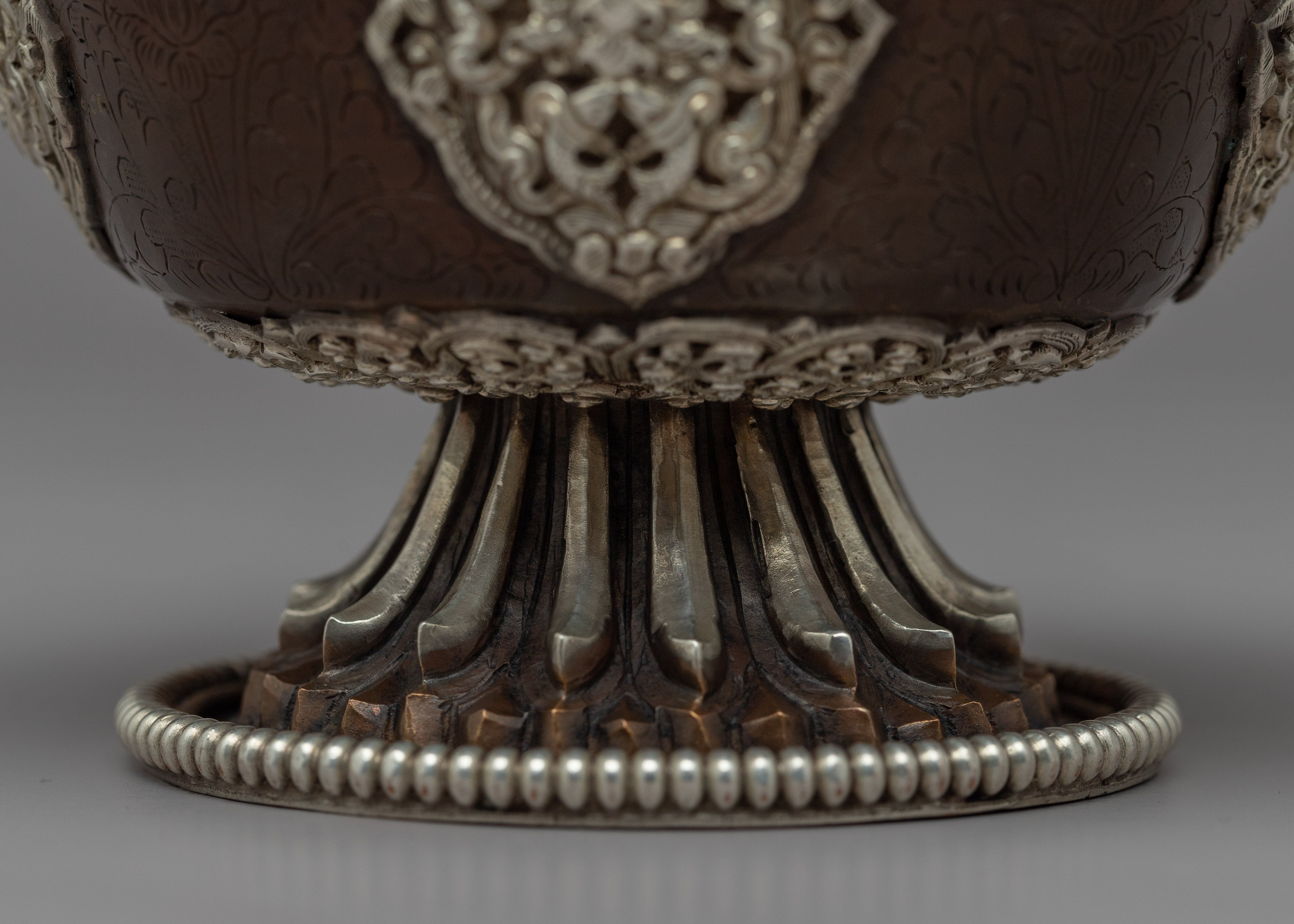 Seven Offering Bowls for Offerings | Silver plated Himalayan Bowls