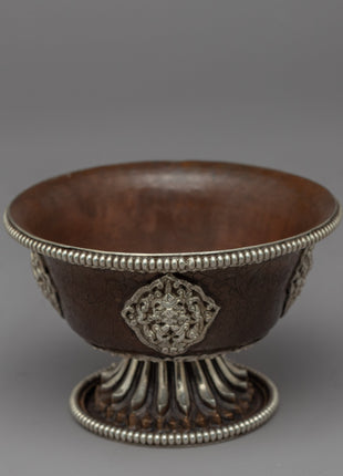 Seven Offering Bowls for Offerings | Silver plated Himalayan Bowls