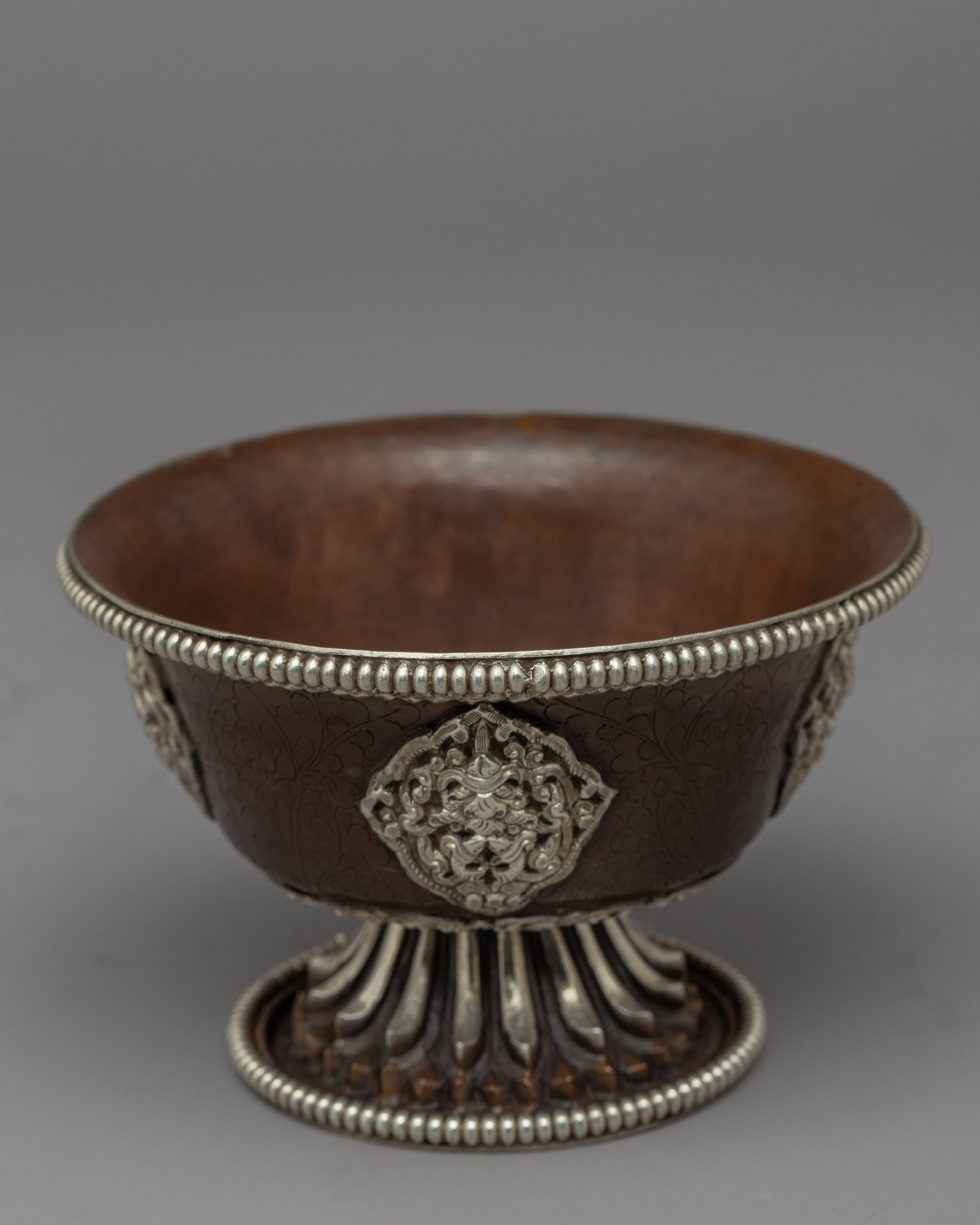 Seven Offering Bowls for Offerings | Silver plated Himalayan Bowls
