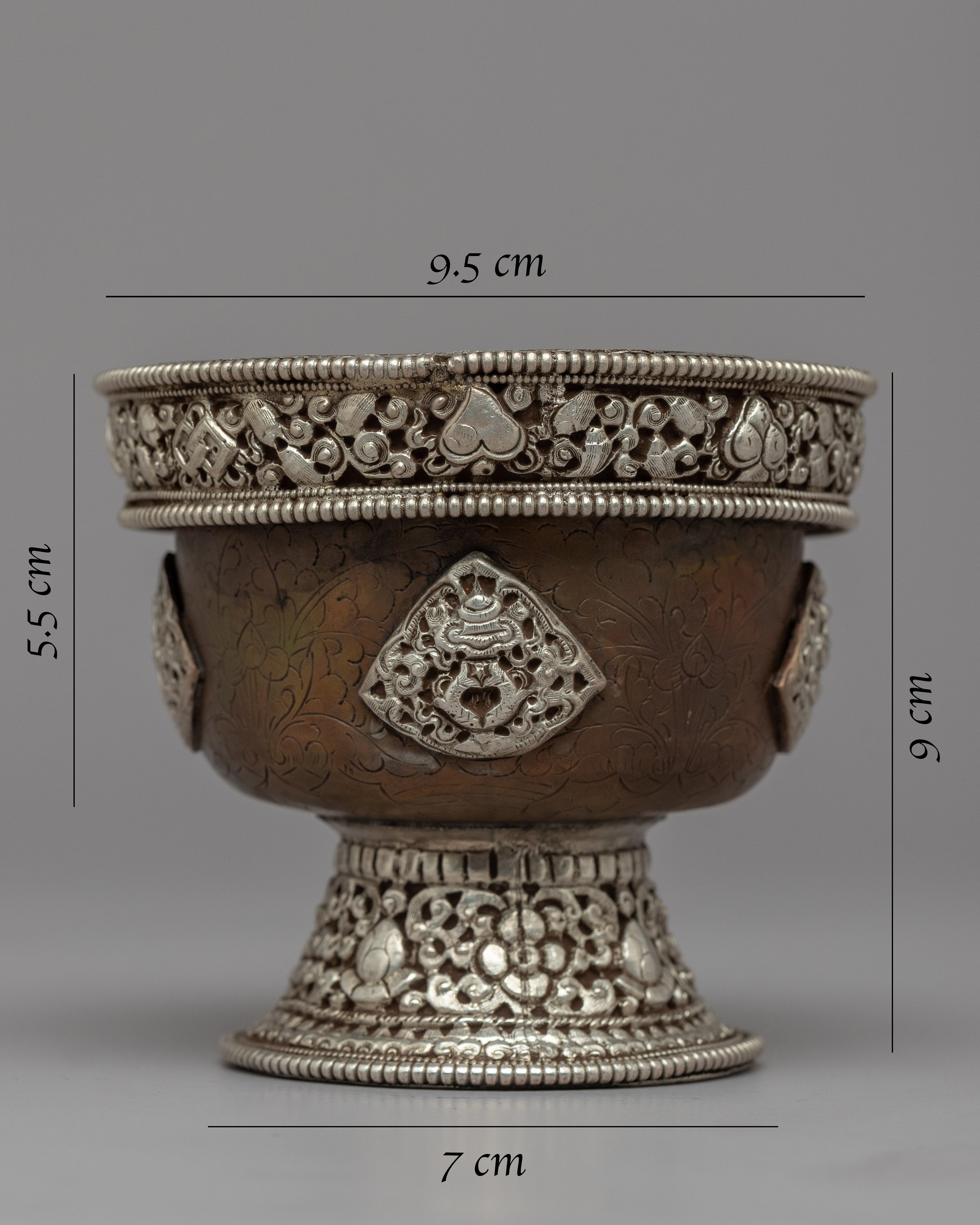 7 Bowl Water Offering Set | Silver plating Bowl for Offering