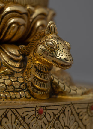 Buddhist Handmade Stupa | 24K Gold Plated Stupa for Good Luck