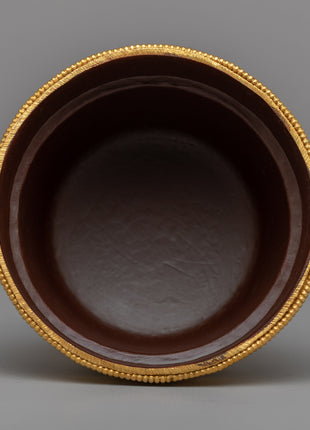 Copper Offering Bowl with Intricate Engravings | Symbolic Altar Centerpiece