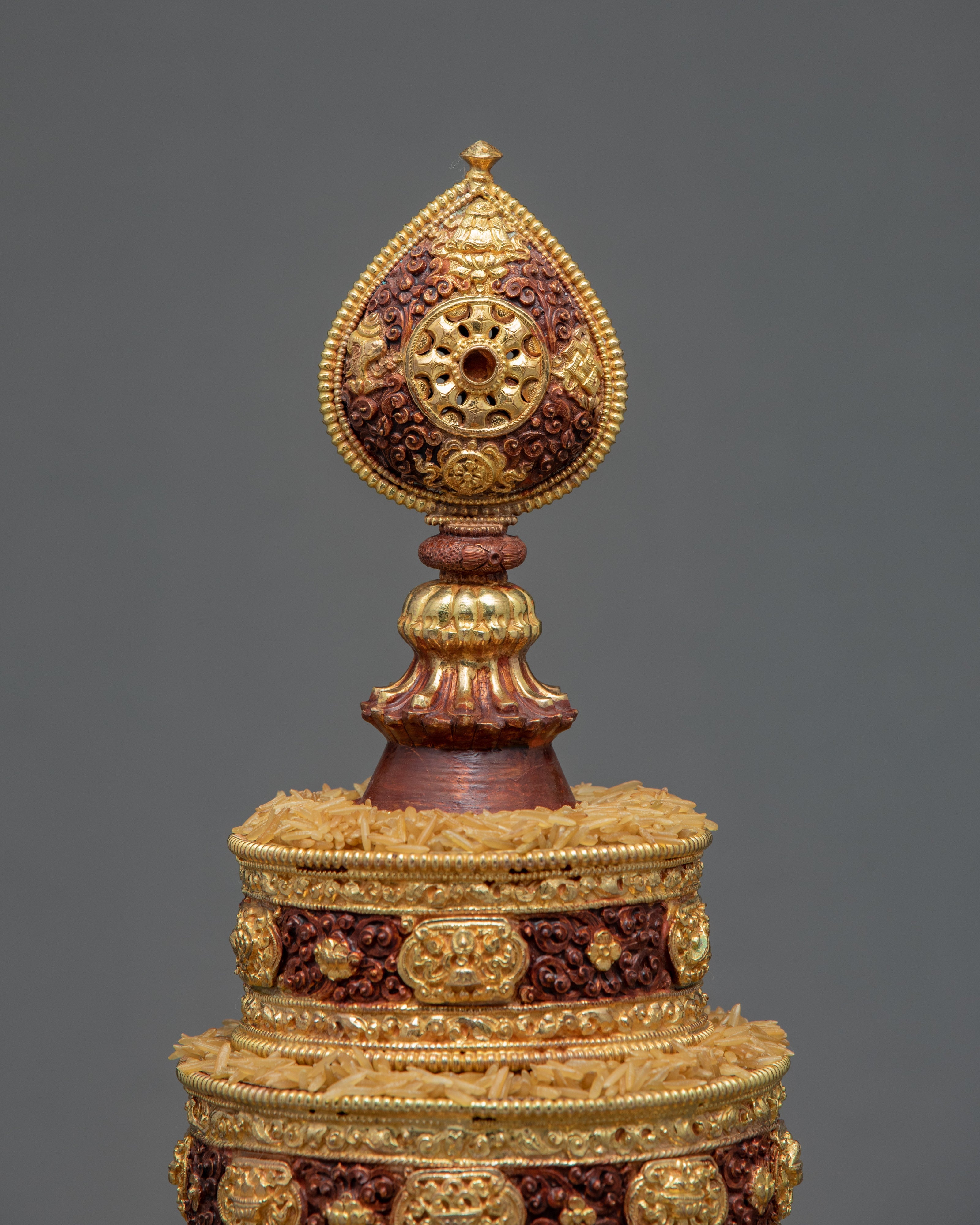 Valuable Offering Set | Copper Mandala Set | Buddhist Ritual Item