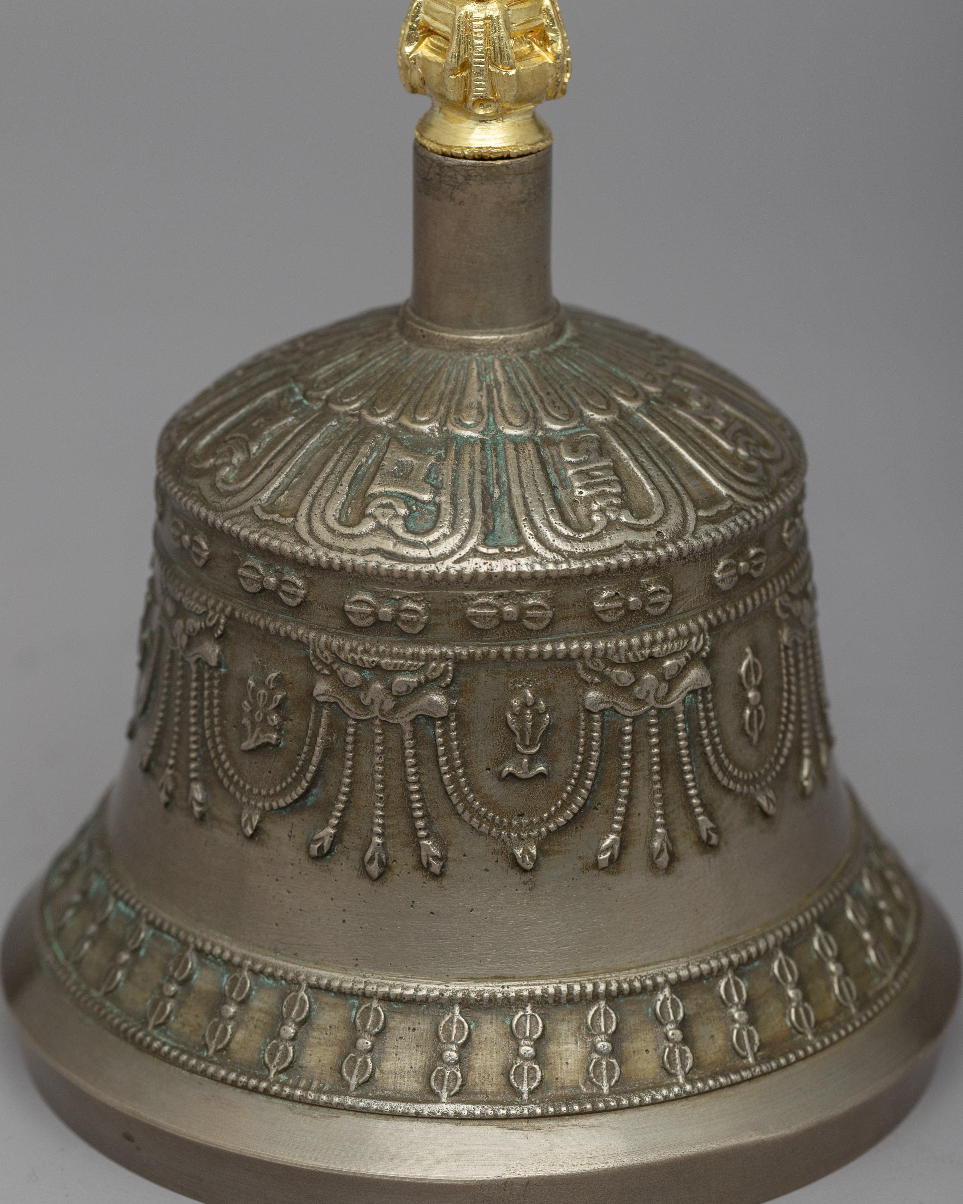 Tibetan Vajra and Bell Set | 24K Gold Plated Handles on Copper Body