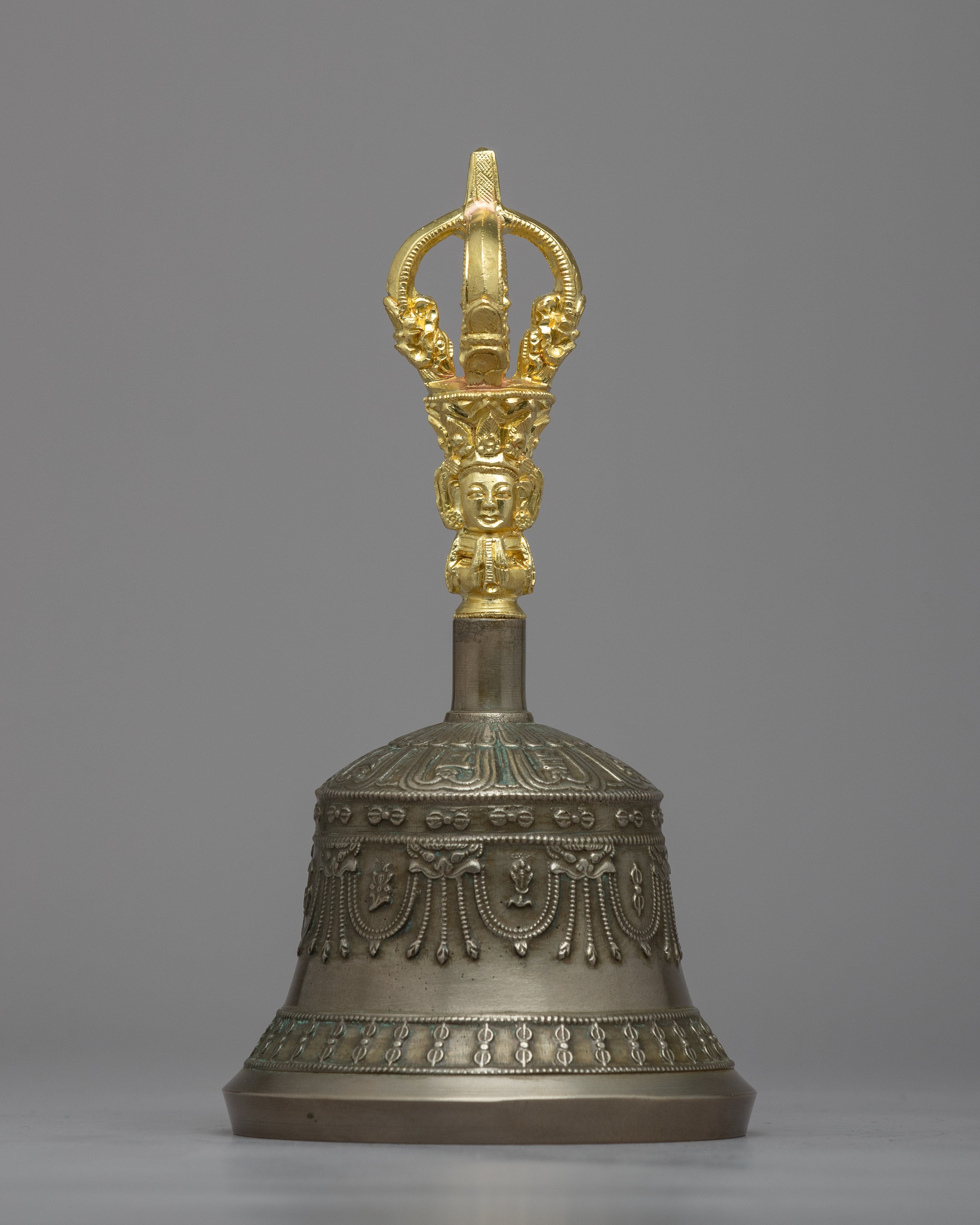 Tibetan Vajra and Bell Set | 24K Gold Plated Handles on Copper Body