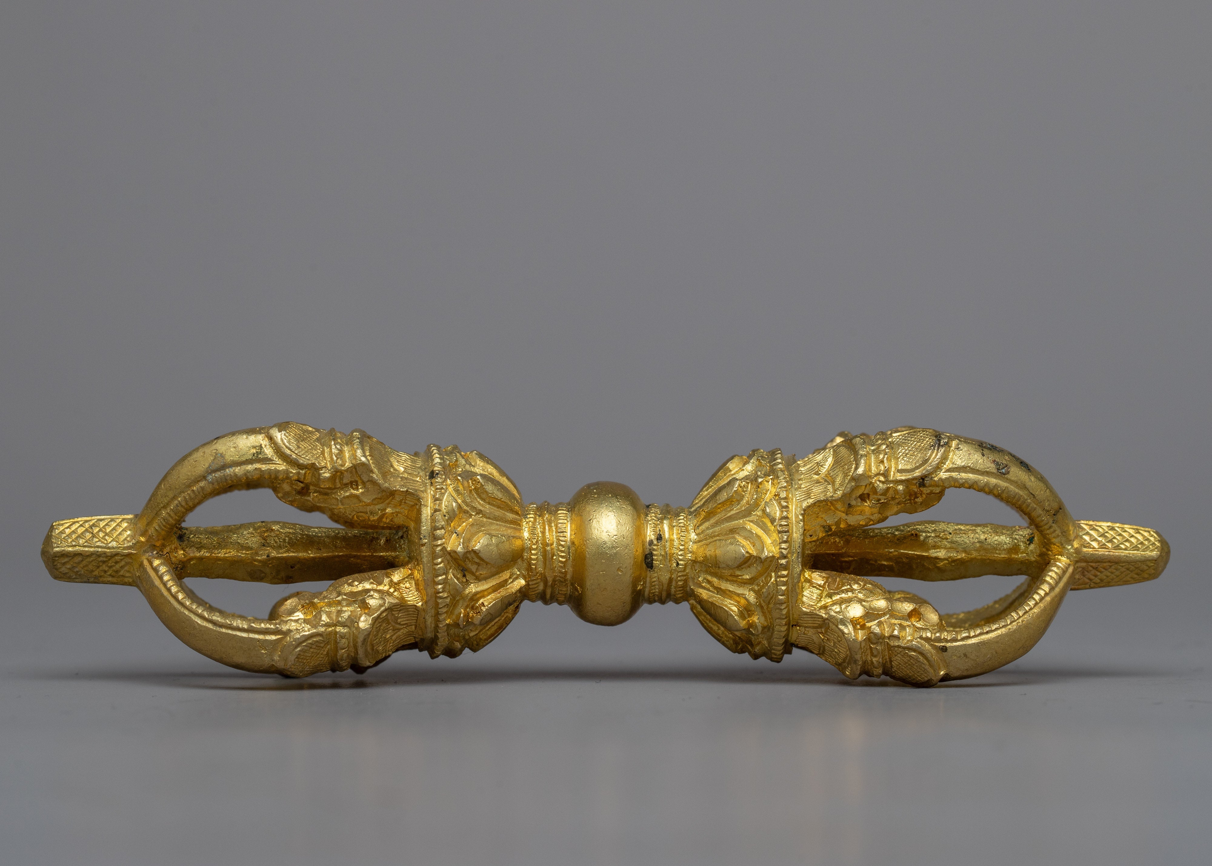 Copper Vajra and Bell Mantra Practice Set | 24k Gold Plated Handle for Enhanced Spiritual Experience