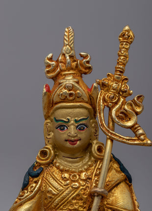 Guru Rinpoche Prayer Statue | 24k Gold Gilded for Spiritual Devotion