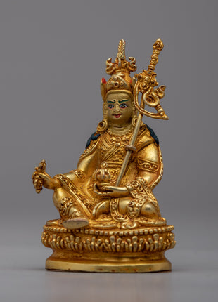 Guru Rinpoche Prayer Statue | 24k Gold Gilded for Spiritual Devotion