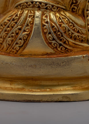 Guru Rinpoche Prayer Statue | 24k Gold Gilded for Spiritual Devotion