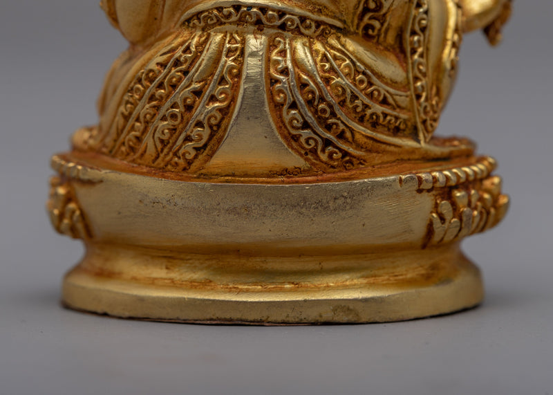 Guru Rinpoche Prayer Statue | 24k Gold Gilded for Spiritual Devotion