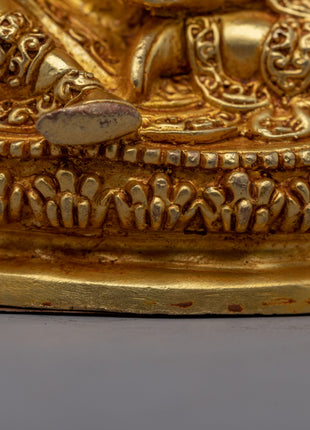 Guru Rinpoche Prayer Statue | 24k Gold Gilded for Spiritual Devotion