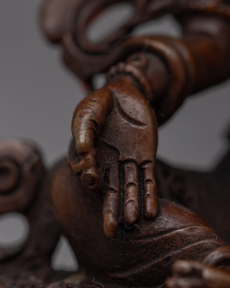 Discover Compassion with Our Small Green Tara Statue | Oxidized Copper Sculpture