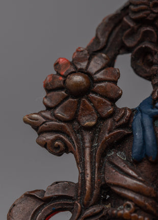 Discover Compassion with Our Small Green Tara Statue | Oxidized Copper Sculpture