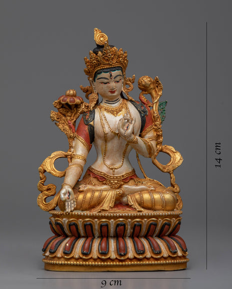 Small White Tara Buddhist Statue | Beautifully Machine crafted Art