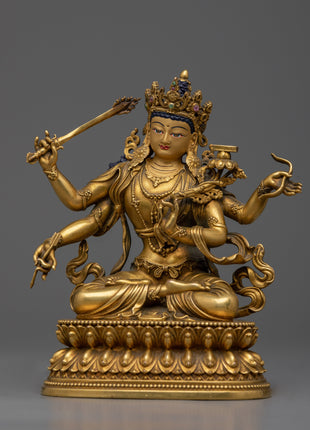 Machine Made Maha Manjushri Tibetan Statue  | A Piece of Nepalese Artistry