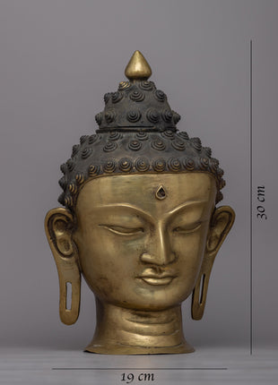 Antique Copper Buddha Head | Himalayan Art Work
