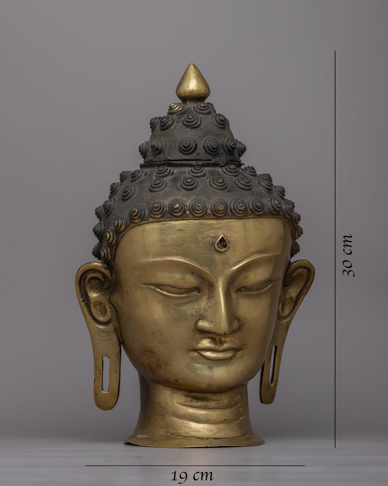 Antique Copper Buddha Head | Himalayan Art Work