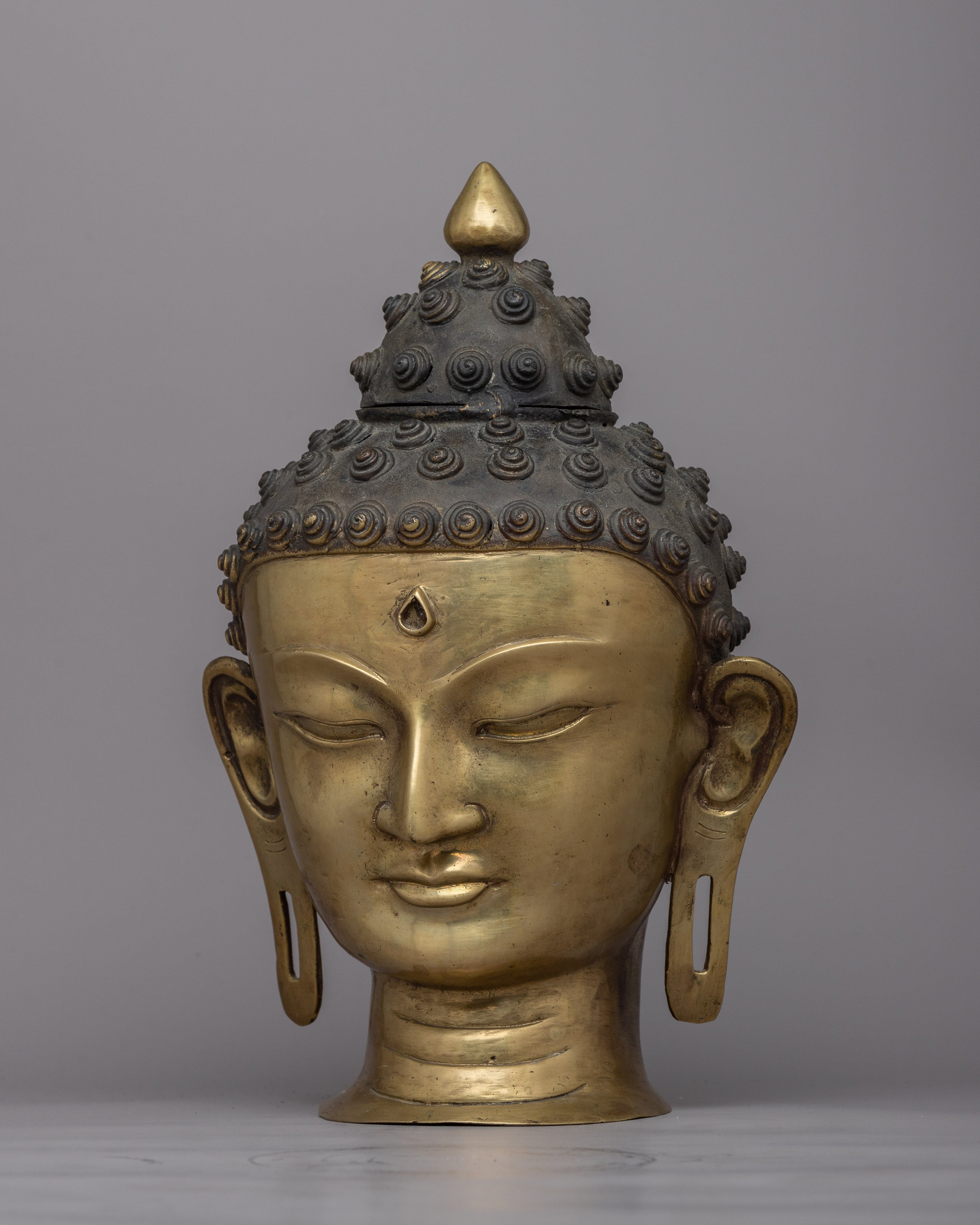 Antique Copper Buddha Head | Himalayan Art Work
