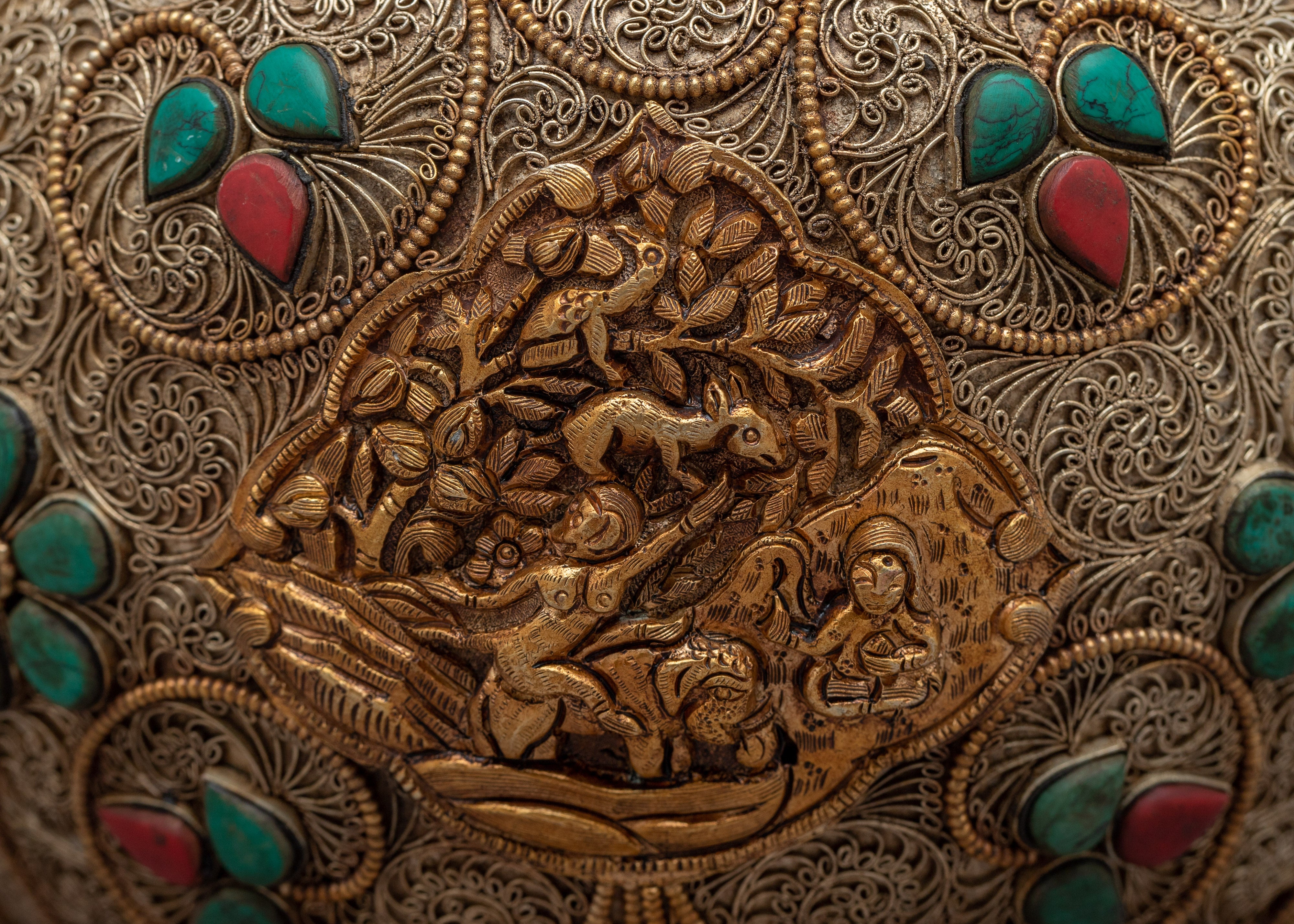 Copper Tea Pot | Embrace Tranquility through Buddhist Artwork