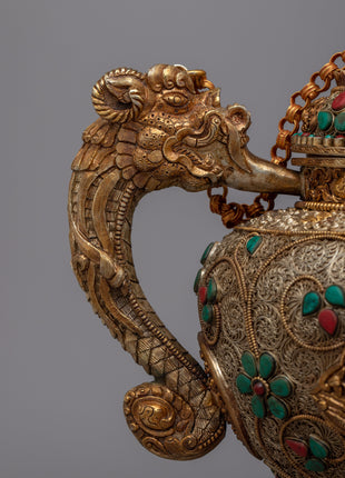 Copper Tea Pot | Embrace Tranquility through Buddhist Artwork