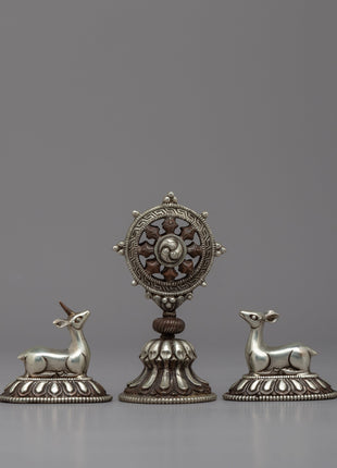 Silver-Plated Dharma Wheel 