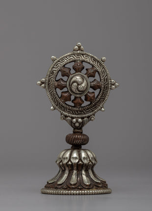 Silver Plated Dharma Wheel | Symbol of Grace and Spiritual Awakening