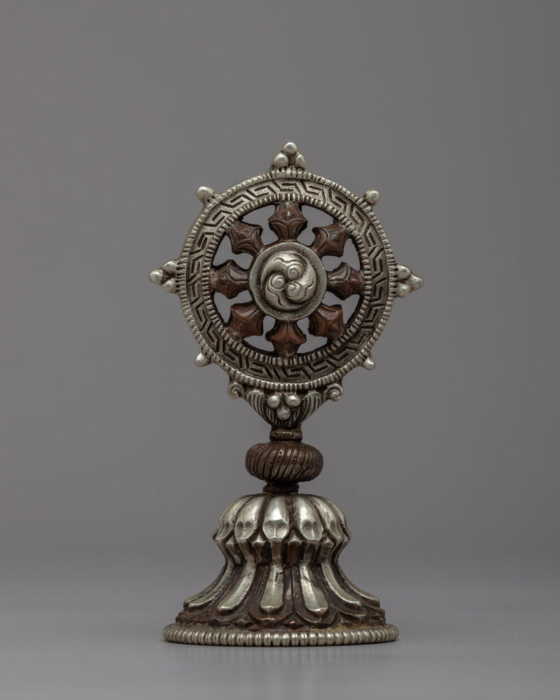 Silver Plated Dharma Wheel | Symbol of Grace and Spiritual Awakening