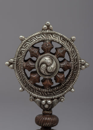 Silver Plated Dharma Wheel | Symbol of Grace and Spiritual Awakening