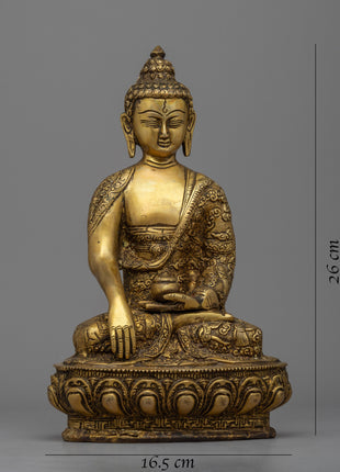 Shakyamuni Buddha Prayer Statue| Magnificent Brass Statues