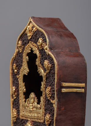Auspicious Prayer Box Charm"Ghau" for Spiritual Protection | Handcrafted 24k Gold-Plated