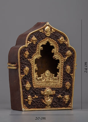 Auspicious Prayer Box Charm"Ghau" for Spiritual Protection | Handcrafted 24k Gold-Plated