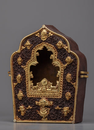 Auspicious Prayer Box Charm"Ghau" for Spiritual Protection | Handcrafted 24k Gold-Plated