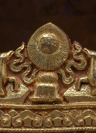 Auspicious Prayer Box Charm"Ghau" for Spiritual Protection | Handcrafted 24k Gold-Plated