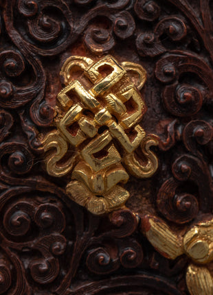 Auspicious Prayer Box Charm"Ghau" for Spiritual Protection | Handcrafted 24k Gold-Plated