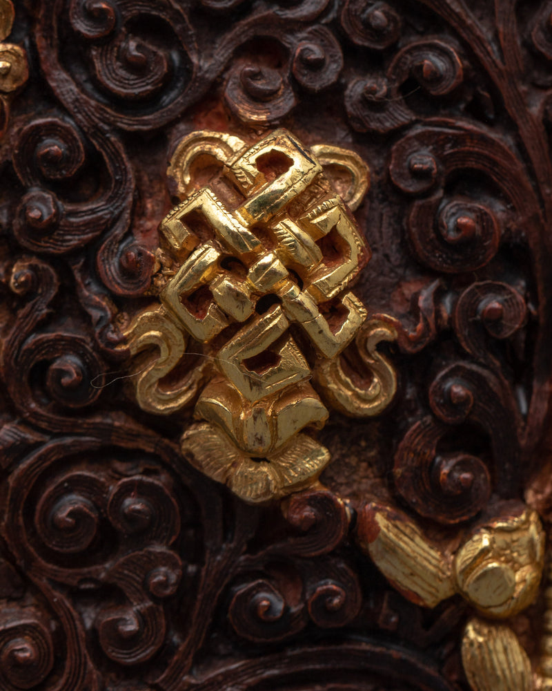 Auspicious Prayer Box Charm"Ghau" for Spiritual Protection | Handcrafted 24k Gold-Plated