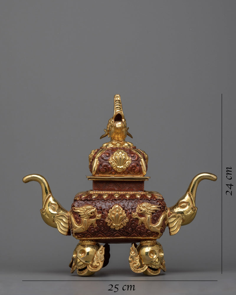 Copper Incense Burner | 24k Gold Plated for a Luxurious Experience