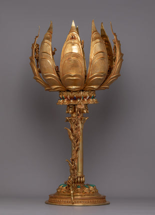 Copper Lotus with Stand | Timeless Symbol of Enlightenment