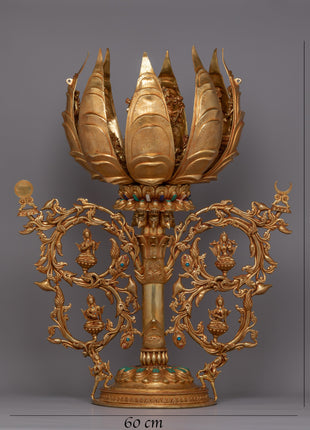 Copper Lotus with Stand | Timeless Symbol of Enlightenment
