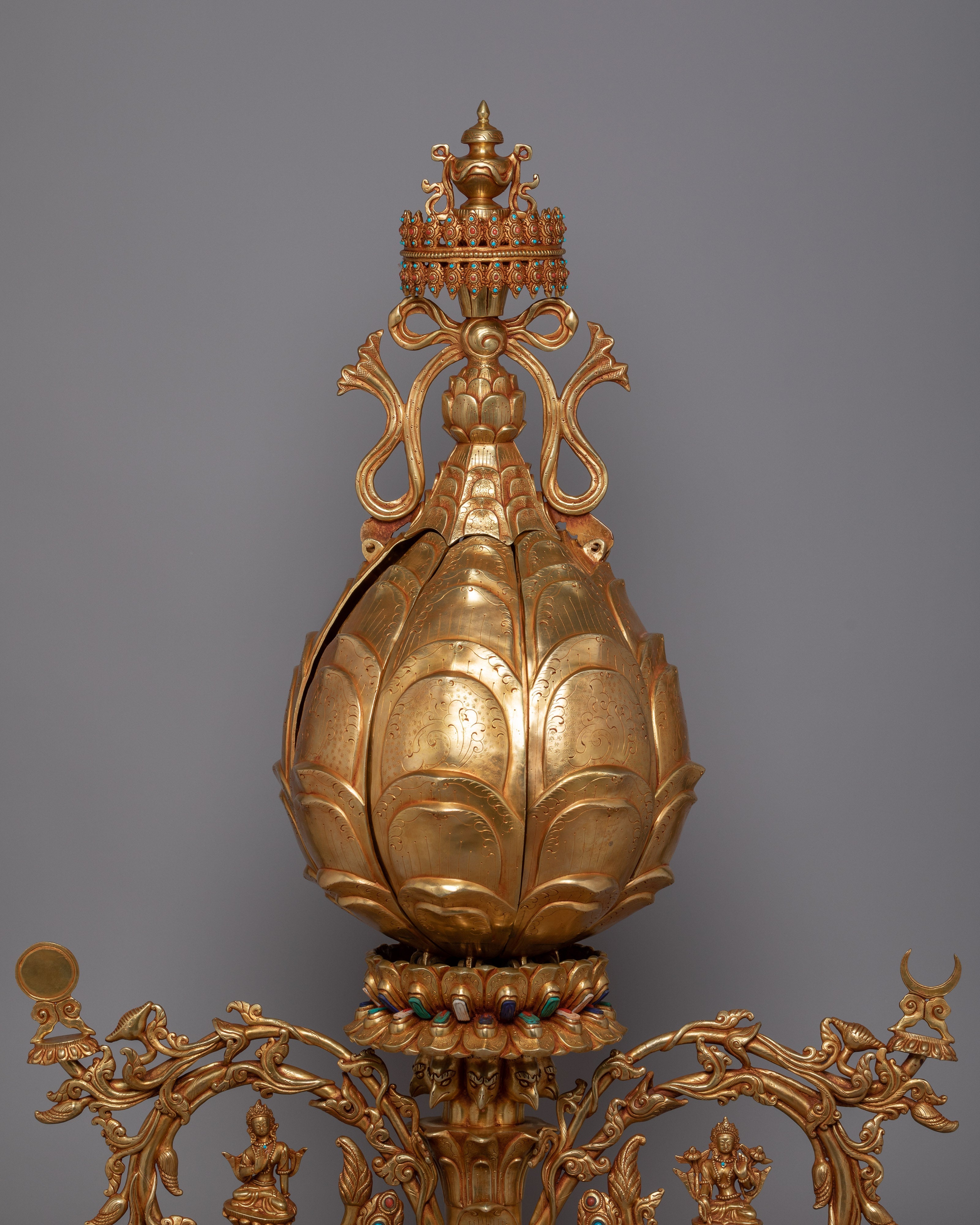 Copper Lotus with Stand | Timeless Symbol of Enlightenment