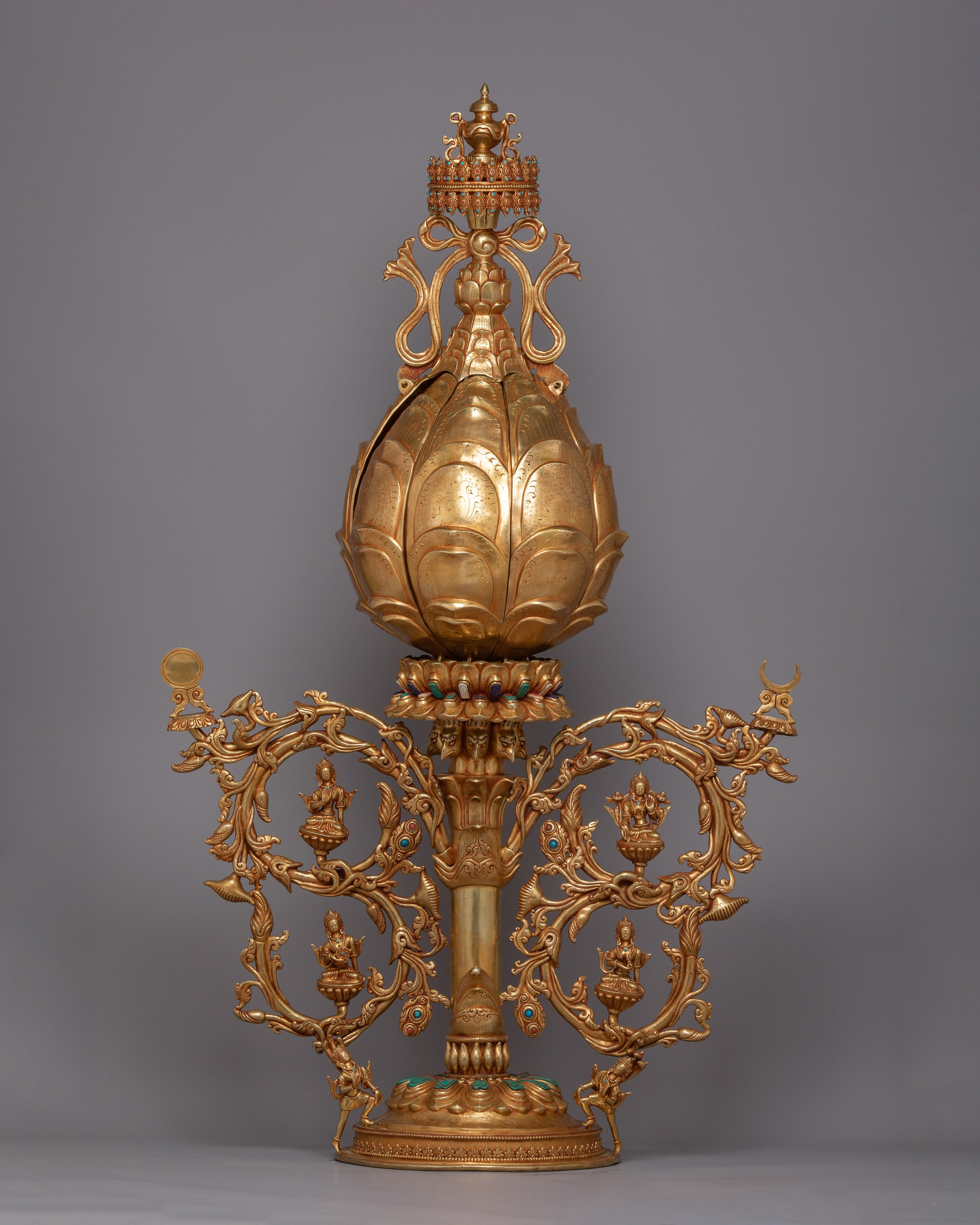 Copper Lotus with Stand | Timeless Symbol of Enlightenment