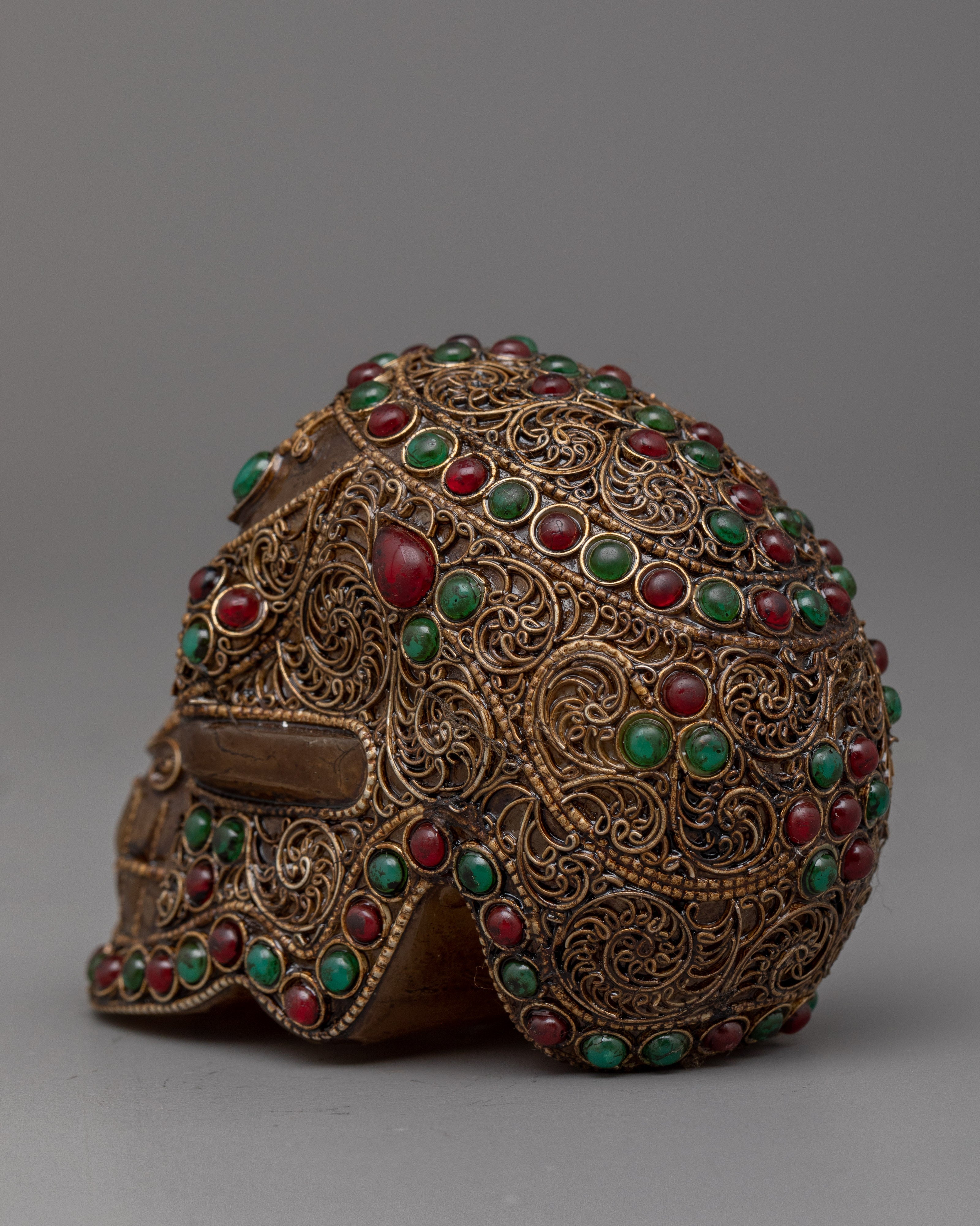 Skull Crystal with Gemstones | Stunning Silver Plated Decoration for Home or Office